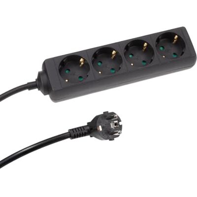 Perel Listwa zasilająca, 4 gniazda Schuko (typ F) z zabezpieczeniem przed dziećmi, 1,5 m kabel H05VV-F 3G1,5, 3500 W, kompaktowa wtyczka przedłużająca do wnętrza, IP20, 16 A, 230 V Perel Listwa zasilająca, 4 gniazda Schuko (typ F) z zabezpieczeniem przed dziećmi, 1,5 m kabel H05VV-F 3G1,5, 3500 W, kompaktowa wtyczka przedłużająca do wnętrza, IP20, 16 A, 230 V
