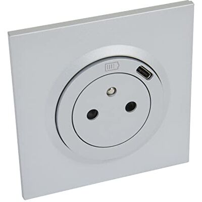 Legrand 95036 Dooxie-Gniazdo zasilania + ładowarka USx1 Typ C 1 Pełny słupek Alu-95036, aluminium Legrand 95036 Dooxie-Gniazdo zasilania + ładowarka USx1 Typ C 1 Pełny słupek Alu-95036, aluminium
