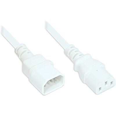 Good Connections ® Przedłużacz IEC C14 do C13 wtyczka IEC (prosta) do gniazda zimnych urządzeń (prosty) biały, 3 m Good Connections ® Przedłużacz IEC C14 do C13 wtyczka IEC (prosta) do gniazda zimnych urządzeń (prosty) biały, 3 m
