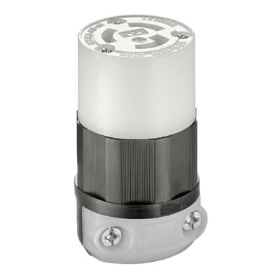 Leviton 4729-C 15 A, 125 V, NEMA L5-15R, 2P, 3W, złącze blokujące, klasa przemysłowa, uziemienie, czarno-białe Leviton 4729-C 15 A, 125 V, NEMA L5-15R, 2P, 3W, złącze blokujące, klasa przemysłowa, uziemienie, czarno-białe