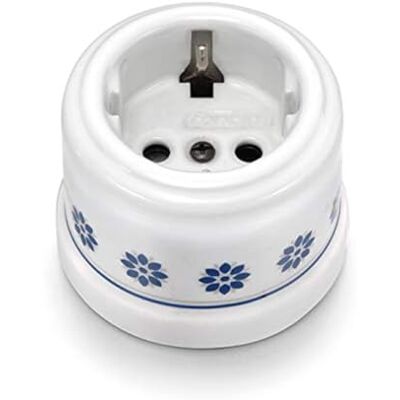 FONTINI 30202612 gniazdko 2P+TTL (Schuko) 16 A porcelana niebieska dekorowana FONTINI 30202612 gniazdko 2P+TTL (Schuko) 16 A porcelana niebieska dekorowana