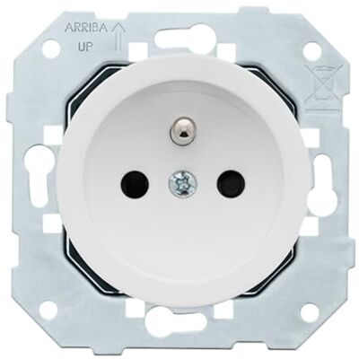 FONTINI Gniazdo 2P+T biały błyszczący DOM z białą pojedynczą płytą Elegancja i prostota dla instalacji elektrycznych FONTINI Gniazdo 2P+T biały błyszczący DOM z białą pojedynczą płytą Elegancja i prostota dla instalacji elektrycznych