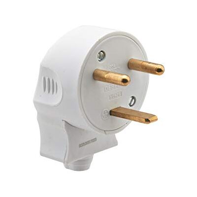 DEBFLEX Wtyczka elektryczna męska Boczna wtyczka elektryczna 2P+T 20A wymiana lub tworzenie podłączenia na kablu biały DEBFLEX Wtyczka elektryczna męska Boczna wtyczka elektryczna 2P+T 20A wymiana lub tworzenie podłączenia na kablu biały
