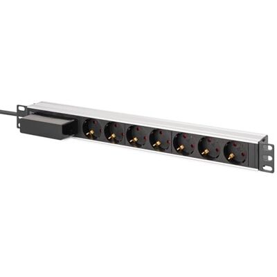 Digitus DN-95439 – listwa zasilająca 19" – 7 gniazd – 1U – z wyłącznikiem automatycznym – 250 V AC 50/60 Hz 16 A 4000 W – do szaf sieciowych i serwerowych 19” Digitus DN-95439 – listwa zasilająca 19" – 7 gniazd – 1U – z wyłącznikiem automatycznym – 250 V AC 50/60 Hz 16 A 4000 W – do szaf sieciowych i serwerowych 19”