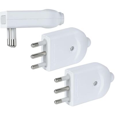 Electraline 92431 Zestaw 3 Wtyczki Orientalne, 16A 2P+T, pozwala na montaż w miejscu stamdardowym lub kątowym, który jest zgodny z kablem max. H05VV-F 3G2.5mm Electraline 92431 Zestaw 3 Wtyczki Orientalne, 16A 2P+T, pozwala na montaż w miejscu stamdardowym lub kątowym, który jest zgodny z kablem max. H05VV-F 3G2.5mm