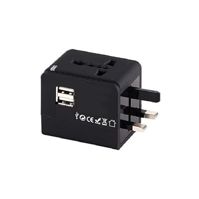 VoltShine Uniwersalny adapter podróżny z 2 portami USB. Idealny do ładowania wielu urządzeń w dowolnym miejscu na świecie, idealny dla osób często podróżujących. VoltShine Uniwersalny adapter podróżny z 2 portami USB. Idealny do ładowania wielu urządzeń w dowolnym miejscu na świecie, idealny dla osób często podróżujących.