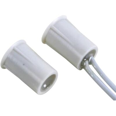 Velleman Styk magnetyczny z kontaktronem, NC, do montażu w ościeżach okien i/lub drzwi, połączenie przewodowe, kolor biały Velleman Styk magnetyczny z kontaktronem, NC, do montażu w ościeżach okien i/lub drzwi, połączenie przewodowe, kolor biały