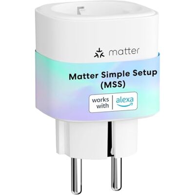 meross Gniazdo Smart Matter (typ F), WiFi z funkcją Matter Simple Setup (MSS), kompatybilne z Alexa, Apple Home i Google Home, pomiary zużycia energii w panelu słonecznym meross Gniazdo Smart Matter (typ F), WiFi z funkcją Matter Simple Setup (MSS), kompatybilne z Alexa, Apple Home i Google Home, pomiary zużycia energii w panelu słonecznym