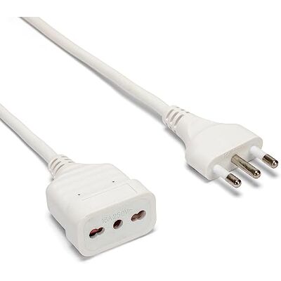 Velamp Włoski przedłużacz 10mt wtyczka 16A i wtyczka 10/16A, kabel 3g1 mm² Biały Velamp Włoski przedłużacz 10mt wtyczka 16A i wtyczka 10/16A, kabel 3g1 mm² Biały