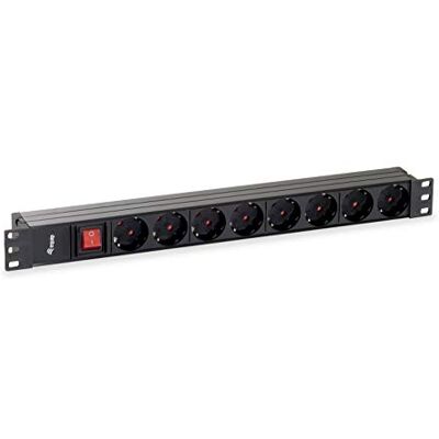 Equip Listwa zasilająca 19" (1HE) 8-krotna z zestykiem ochronnym Equip Listwa zasilająca 19" (1HE) 8-krotna z zestykiem ochronnym