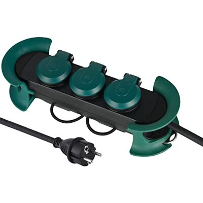 Electraline 30924 Profesjonalna wodoodporna listwa zasilająca z nawijarką, 3 francuskie gniazda z nasadką 16A, gumowy kabel H07RN-F 3G1,5 mm², długość 3M, IP44 Electraline 30924 Profesjonalna wodoodporna listwa zasilająca z nawijarką, 3 francuskie gniazda z nasadką 16A, gumowy kabel H07RN-F 3G1,5 mm², długość 3M, IP44