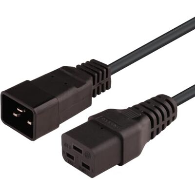 PremiumCord Przedłużacz Zasilający 230V 3m, Przedłużacz IEC 320, Gniazdo do Wtyczki, IEC 320 C19 do C20, Kabel Zasilający 230V 16A, Kolor Czarny PremiumCord Przedłużacz Zasilający 230V 3m, Przedłużacz IEC 320, Gniazdo do Wtyczki, IEC 320 C19 do C20, Kabel Zasilający 230V 16A, Kolor Czarny