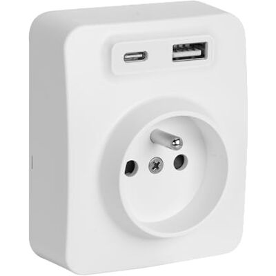 DEBFLEX BLOK PRISE 2P+T AVEC CHARGEUR USB A+C SAILLIE BIAŁY 1 POSTE DEBFLEX BLOK PRISE 2P+T AVEC CHARGEUR USB A+C SAILLIE BIAŁY 1 POSTE