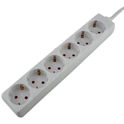 Unitec 44477 gniazdko stołowe, 6-krotne, 3 m, H05VV-F 3G1.5 mm², białe Unitec 44477 gniazdko stołowe, 6-krotne, 3 m, H05VV-F 3G1.5 mm², białe