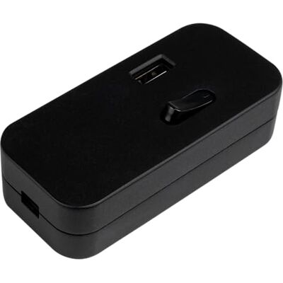 REV Przełącznik pośredni z USB, przełącznik kołyskowy, 1-biegunowy, przełącznik sznurkowy, przełącznik przewodowy, przełącznik doprowadzający, 1-biegunowy, 2,5 A, 230 V, czarny REV Przełącznik pośredni z USB, przełącznik kołyskowy, 1-biegunowy, przełącznik sznurkowy, przełącznik przewodowy, przełącznik doprowadzający, 1-biegunowy, 2,5 A, 230 V, czarny