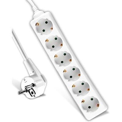 V-TAC 6 gniazd elektrycznych i kabli 1,5 m Listwa zasilająca z 6 gniazdami Shuko 16A do domu, biura, sklepu, garażu 250V Kompaktowa i wygodna biała V-TAC 6 gniazd elektrycznych i kabli 1,5 m Listwa zasilająca z 6 gniazdami Shuko 16A do domu, biura, sklepu, garażu 250V Kompaktowa i wygodna biała