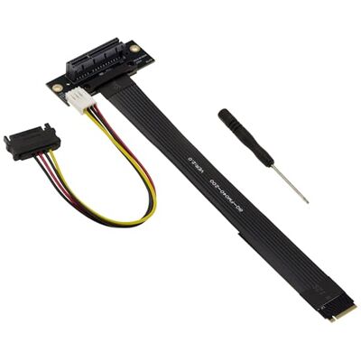 KALEA-INFORMATIQUE Adapter Riser Gen 4.0 do gniazda M2 M Key do portu PCIe x4 żeńskiego, długość 20 cm. Orientacja prostopadła i przepustowość Gen4 8 GB/s KALEA-INFORMATIQUE Adapter Riser Gen 4.0 do gniazda M2 M Key do portu PCIe x4 żeńskiego, długość 20 cm. Orientacja prostopadła i przepustowość Gen4 8 GB/s