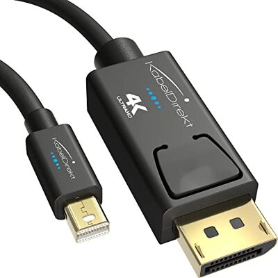 KabelDirekt – 2x przewód Mini DP do DisplayPort o długości – 2x2m UHD o rozdzielczości 4K/60Hz, wersja 1.2, do komputerów PC i Mac, czarny KabelDirekt – 2x przewód Mini DP do DisplayPort o długości – 2x2m UHD o rozdzielczości 4K/60Hz, wersja 1.2, do komputerów PC i Mac, czarny