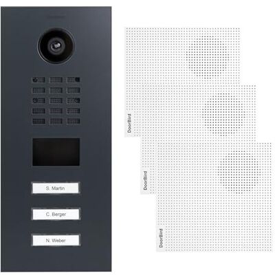 DoorBird Zestaw wideoportowy IP dla wielu użytkowników 3 dzwonki + 3 dzwonki D2103V do zabudowy PoE antracyt DoorBird Zestaw wideoportowy IP dla wielu użytkowników 3 dzwonki + 3 dzwonki D2103V do zabudowy PoE antracyt