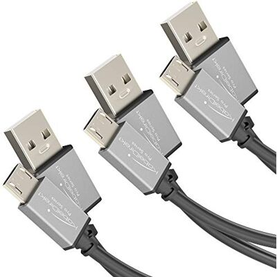 KabelDirekt – Przewód micro USB 2.0 – 3x2m Przewód do transmisji danych z dużą szybkością i ładowania, przeznaczony do smartfonów i tabletów z gniazdem micro USB KabelDirekt – Przewód micro USB 2.0 – 3x2m Przewód do transmisji danych z dużą szybkością i ładowania, przeznaczony do smartfonów i tabletów z gniazdem micro USB