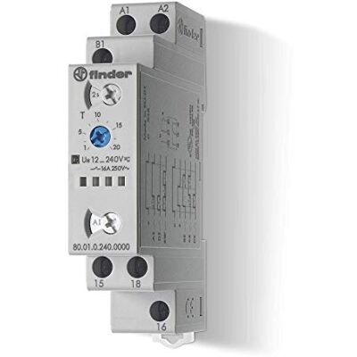 Finder 80010240000PAS wielofunkcyjny przekaźnik czasowy, wejście multinapięciowe, RT I, 16 A 12 240 VAC/DC, 0,1 s 24 h Finder 80010240000PAS wielofunkcyjny przekaźnik czasowy, wejście multinapięciowe, RT I, 16 A 12 240 VAC/DC, 0,1 s 24 h