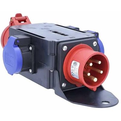 as - Schwabe as Schwabe MIXO CEE adapter 16 A 400 V, 3 x T23 IP55 i 1 x CEE 16 A, rozdzielacz prądu budowlanego, IP44, ochrona przed wodą rozbryzgową as - Schwabe as Schwabe MIXO CEE adapter 16 A 400 V, 3 x T23 IP55 i 1 x CEE 16 A, rozdzielacz prądu budowlanego, IP44, ochrona przed wodą rozbryzgową