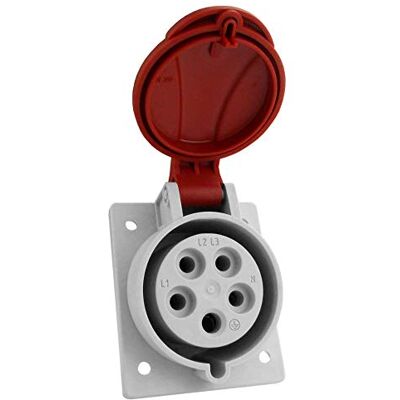 Doktorvolt Ukośne gniazdo do zabudowy 32 A 400 V 5P IP54 CEE gniazdo 6411 Doktorvolt Ukośne gniazdo do zabudowy 32 A 400 V 5P IP54 CEE gniazdo 6411
