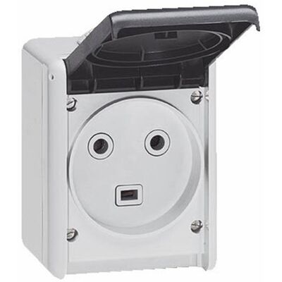 Legrand Gniazdo mocy 32A z Plexo Earth Gniazdo 2P+T IP44-2 pęcherzyki powietrza Montaż powierzchniowy Szary Legrand Gniazdo mocy 32A z Plexo Earth Gniazdo 2P+T IP44-2 pęcherzyki powietrza Montaż powierzchniowy Szary
