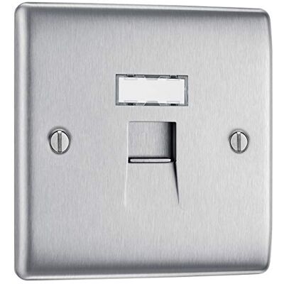 BG Electrical NBSRJ451-01 RJ45 pojedyncze gniazdo danych, stal szczotkowana BG Electrical NBSRJ451-01 RJ45 pojedyncze gniazdo danych, stal szczotkowana