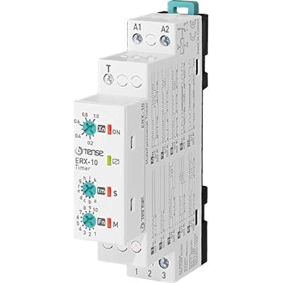 Tense Elektronik ERX-10 uniwersalny przekaźnik czasowy, wielofunkcyjny timer do szyny montażowej, wyłącznik schodowy, 10 różnych funkcji, szary Tense Elektronik ERX-10 uniwersalny przekaźnik czasowy, wielofunkcyjny timer do szyny montażowej, wyłącznik schodowy, 10 różnych funkcji, szary