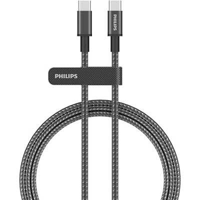 Philips DLC5060CC Kabel USB-C 60 W PD, 2 m, szybkie ładowanie, pleciony i trwały, odporny na PET, przewód do synchronizacji danych do Android Auto, CarPlay, laptopa, tabletu Philips DLC5060CC Kabel USB-C 60 W PD, 2 m, szybkie ładowanie, pleciony i trwały, odporny na PET, przewód do synchronizacji danych do Android Auto, CarPlay, laptopa, tabletu