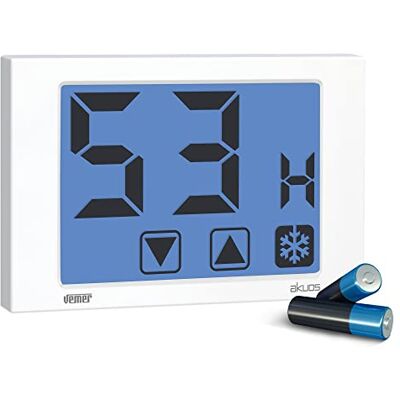 VEMER VE791200 AKUOS Hygrostat Cyfrowy ekran dotykowy Ściana, Zasilanie baterie, Biały VEMER VE791200 AKUOS Hygrostat Cyfrowy ekran dotykowy Ściana, Zasilanie baterie, Biały