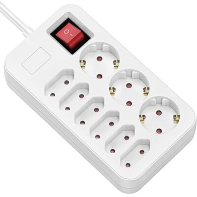 ROLINE Listwa zasilająca z 9 gniazdami z przełącznikiem, kabel 3 m – 3 x styk ochronny + 6 x gniazdo euro, 230 V/10 A, gniazda obracane o 45°, zabezpieczenie przed dziećmi, podświetlany przełącznik ROLINE Listwa zasilająca z 9 gniazdami z przełącznikiem, kabel 3 m – 3 x styk ochronny + 6 x gniazdo euro, 230 V/10 A, gniazda obracane o 45°, zabezpieczenie przed dziećmi, podświetlany przełącznik