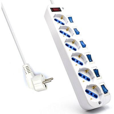 Ewent EW3932 listwa zasilająca z 6 gniazdami, z własnymi podświetlanymi przełącznikami, do każdego gniazda, kabel 1,5 m Ewent EW3932 listwa zasilająca z 6 gniazdami, z własnymi podświetlanymi przełącznikami, do każdego gniazda, kabel 1,5 m