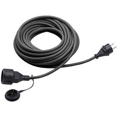 Meister 7435760 Przedłużacz z uziemieniem, kabel 25 m, czarny, wąż gumowy, IP44, do użytku na zewnątrz, złącze z ochroną przed dotykiem, przedłużacz Schuko Meister 7435760 Przedłużacz z uziemieniem, kabel 25 m, czarny, wąż gumowy, IP44, do użytku na zewnątrz, złącze z ochroną przed dotykiem, przedłużacz Schuko