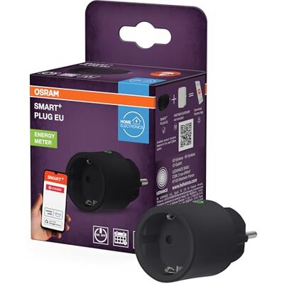 OSRAM Gniazdo SMART+ ZIGBEE EU w kolorze czarnym, inteligentne gniazdo z kontrolą zużycia energii i technologią ZigBee do integracji urządzeń elektrycznych z systemem inteligentnego domu SMART+ ZIGBEE Wtyczki, czarne, średnica 48 mm, 1 szt OSRAM Gniazdo SMART+ ZIGBEE EU w kolorze czarnym, inteligentne gniazdo z kontrolą zużycia energii i technologią ZigBee do integracji urządzeń elektrycznych z systemem inteligentnego domu SMART+ ZIGBEE Wtyczki, czarne, średnica 48 mm, 1 szt