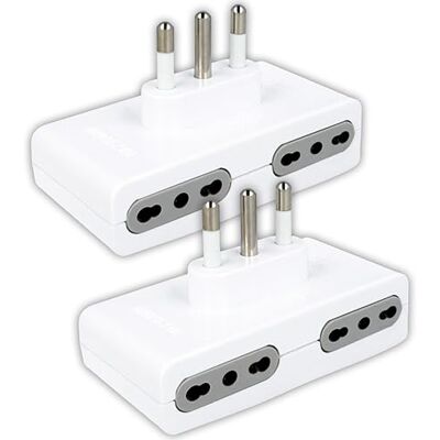 V-TAC 2 x czteroosobowa listwa zasilająca z 4 gniazdami 10/16 A 2P + T dwupasmowe i wtyczka 16 A, zasilacz ścienny do domu, biura, sklepu, firmy, slim design, 2 szt V-TAC 2 x czteroosobowa listwa zasilająca z 4 gniazdami 10/16 A 2P + T dwupasmowe i wtyczka 16 A, zasilacz ścienny do domu, biura, sklepu, firmy, slim design, 2 szt