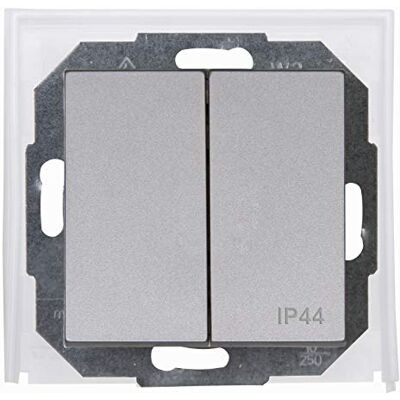 Kopp Athenis IP44 Wyłącznik - Stal, 2 Wip, 10A Kopp Athenis IP44 Wyłącznik - Stal, 2 Wip, 10A