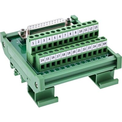 InLine D-Sub 25 blok zacisków, zacisk śrubowy do szyny montażowej DIN-Rail, okablowanie RS232, modbus, budowa testowa, przemysłowa, DIY, 92502H InLine D-Sub 25 blok zacisków, zacisk śrubowy do szyny montażowej DIN-Rail, okablowanie RS232, modbus, budowa testowa, przemysłowa, DIY, 92502H