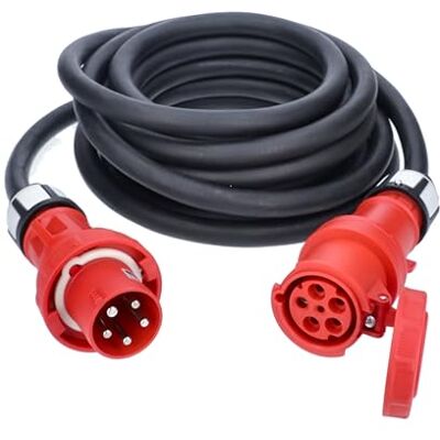 as - Schwabe as Schwabe 61039 Kabel przedłużający o dużej mocy 10 m H07RN-F 5G16-400 V/63 A/ok. 43 kW – przedłużacz na plac budowy – 5-biegunowe, wytrzymałe przedłużenie CEE do użytku na zewnątrz – IP44 – Made as - Schwabe as Schwabe 61039 Kabel przedłużający o dużej mocy 10 m H07RN-F 5G16-400 V/63 A/ok. 43 kW – przedłużacz na plac budowy – 5-biegunowe, wytrzymałe przedłużenie CEE do użytku na zewnątrz – IP44 – Made
