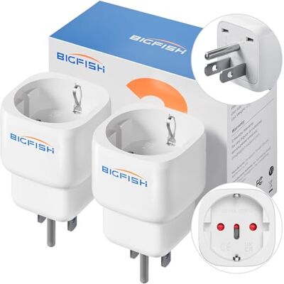 BigFish Adapter podróżny USA, 2 sztuki, adapter USA wtyczka niemiecka, adapter podróżny Tajlandia, typ B adapter do UE/Kanady/Tajlandii/Meksyku/ściany/ładowarki/stacji ładującej, biały BigFish Adapter podróżny USA, 2 sztuki, adapter USA wtyczka niemiecka, adapter podróżny Tajlandia, typ B adapter do UE/Kanady/Tajlandii/Meksyku/ściany/ładowarki/stacji ładującej, biały
