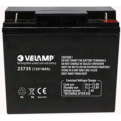Velamp Akumulator kwasowo-ołowiowy 12V 18Ah Velamp Akumulator kwasowo-ołowiowy 12V 18Ah