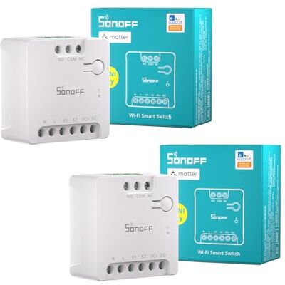 SONOFF MINI-D 2 szt. inteligentny przełącznik WiFi 2,4 G, suchy kontakt 8 W, protokół matowy, kompatybilny z Alexa, Google Home, Home Assistant Do drzwi garażowych, sterowania kotłem itp. SONOFF MINI-D 2 szt. inteligentny przełącznik WiFi 2,4 G, suchy kontakt 8 W, protokół matowy, kompatybilny z Alexa, Google Home, Home Assistant Do drzwi garażowych, sterowania kotłem itp.