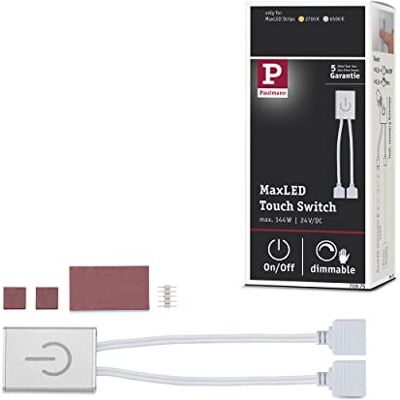 Paulmann 70975 Strip MaxLED Touch Switch maks. 144 W ściemniana taśma świetlna srebrny pasek świetlny metal taśma LED Paulmann 70975 Strip MaxLED Touch Switch maks. 144 W ściemniana taśma świetlna srebrny pasek świetlny metal taśma LED