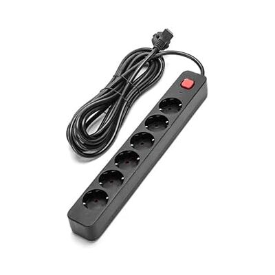 Levitantes Listwa 6 gniazd schuko z przełącznikiem, 5 m, 3G, 1,5 mm² czarna, podstawa 6 gniazd Levitantes Listwa 6 gniazd schuko z przełącznikiem, 5 m, 3G, 1,5 mm² czarna, podstawa 6 gniazd
