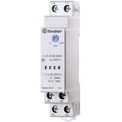 Finder 113182300000PAS przełącznik zmierzchowy, 1 zwierz, 16 A, 110 A, 230 V AC, mała szerokość, 17,5 mm Finder 113182300000PAS przełącznik zmierzchowy, 1 zwierz, 16 A, 110 A, 230 V AC, mała szerokość, 17,5 mm