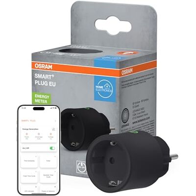OSRAM Gniazdo SMART+ MATTER EU w kolorze czarnym, inteligentne gniazdo z technologią Matter over WiFi do integracji urządzeń elektrycznych z systemem Smart Home Smart + MATTER Plug, plugs, czarny, średnica 48 mm, 1 opakowanie OSRAM Gniazdo SMART+ MATTER EU w kolorze czarnym, inteligentne gniazdo z technologią Matter over WiFi do integracji urządzeń elektrycznych z systemem Smart Home Smart + MATTER Plug, plugs, czarny, średnica 48 mm, 1 opakowanie