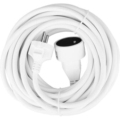 ITENSE 647893 Przedłużacz elektryczny 10 m 16 A 1 gniazdo 2P+T Kabel HO5VV-F 3G1,5 mm² 3880 W Biały z zabezpieczeniem przed dziećmi ITENSE 647893 Przedłużacz elektryczny 10 m 16 A 1 gniazdo 2P+T Kabel HO5VV-F 3G1,5 mm² 3880 W Biały z zabezpieczeniem przed dziećmi