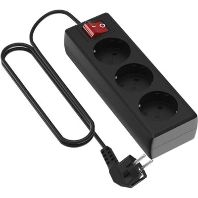 Garza listwa zasilająca z 3 gniazdami z włącznikiem i gniazdem uziemiającym, wielokrotny włamywacz 3 m, do 3680 W, ochrona dzieci, kabel H05W-F 3G, kolor czarny Garza listwa zasilająca z 3 gniazdami z włącznikiem i gniazdem uziemiającym, wielokrotny włamywacz 3 m, do 3680 W, ochrona dzieci, kabel H05W-F 3G, kolor czarny