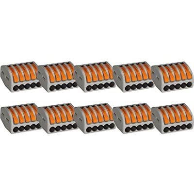 vasalat WAGO 222 zacisk 5-żyłowy do 4 mm², zestaw zacisków łączących, szary/pomarańczowy vasalat WAGO 222 zacisk 5-żyłowy do 4 mm², zestaw zacisków łączących, szary/pomarańczowy